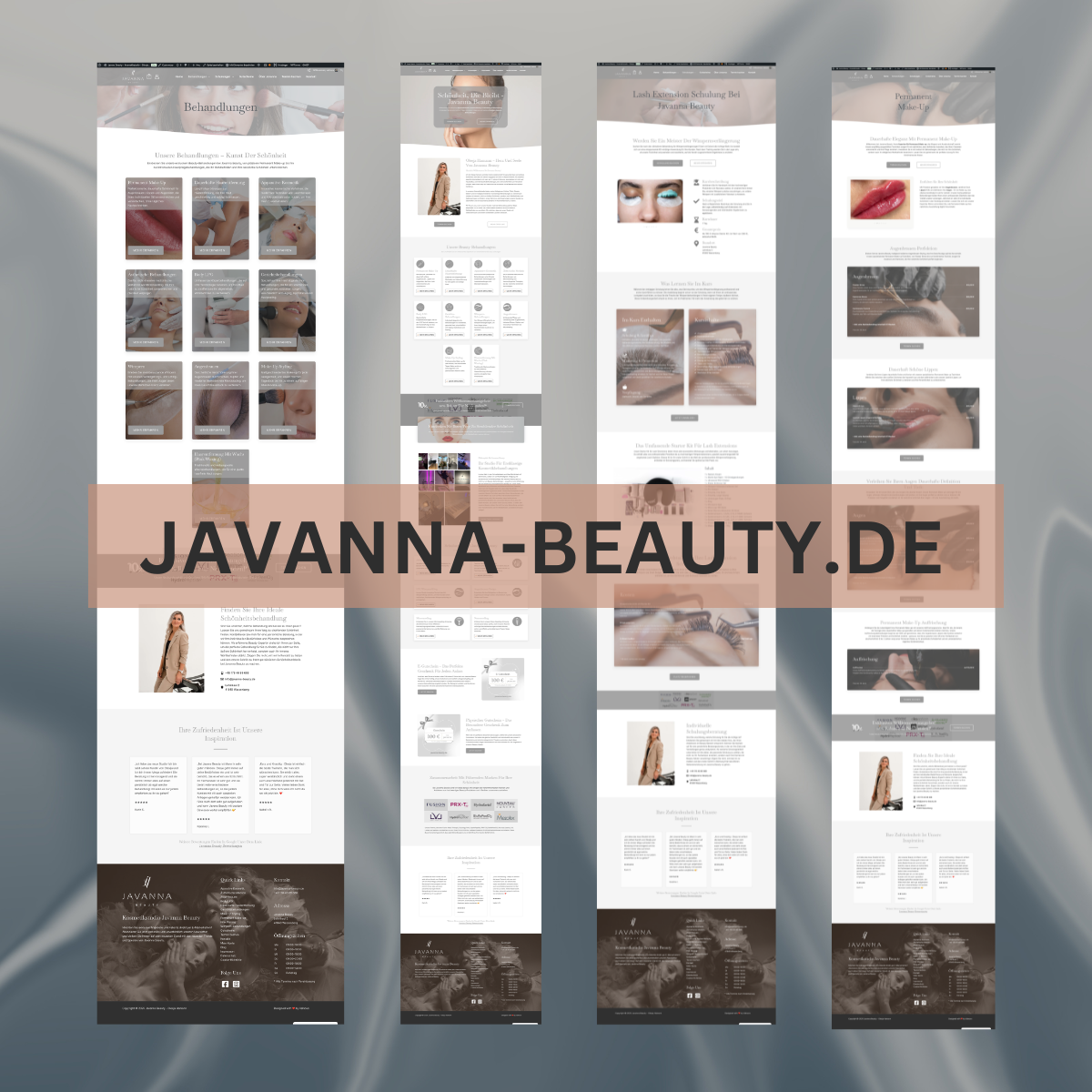 Screenshot: Website Javanna Beauty – Beauty- und Kosmetikstudio