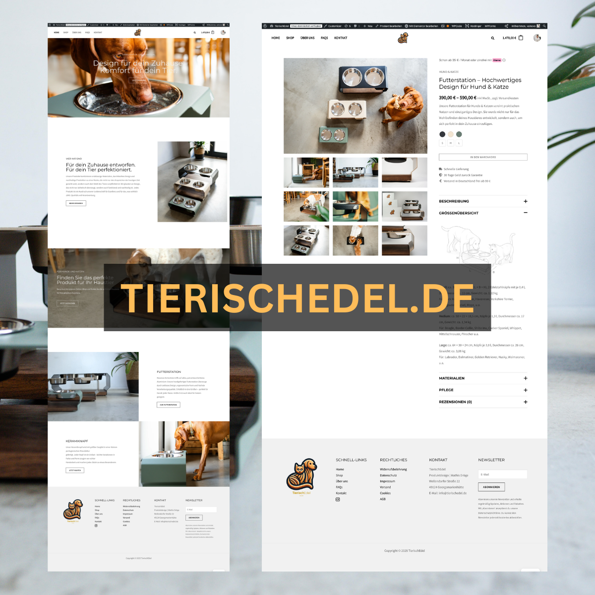 Screenshot: Onlineshop Tierisch Edel für Premium-Hundefutter und Zubehör