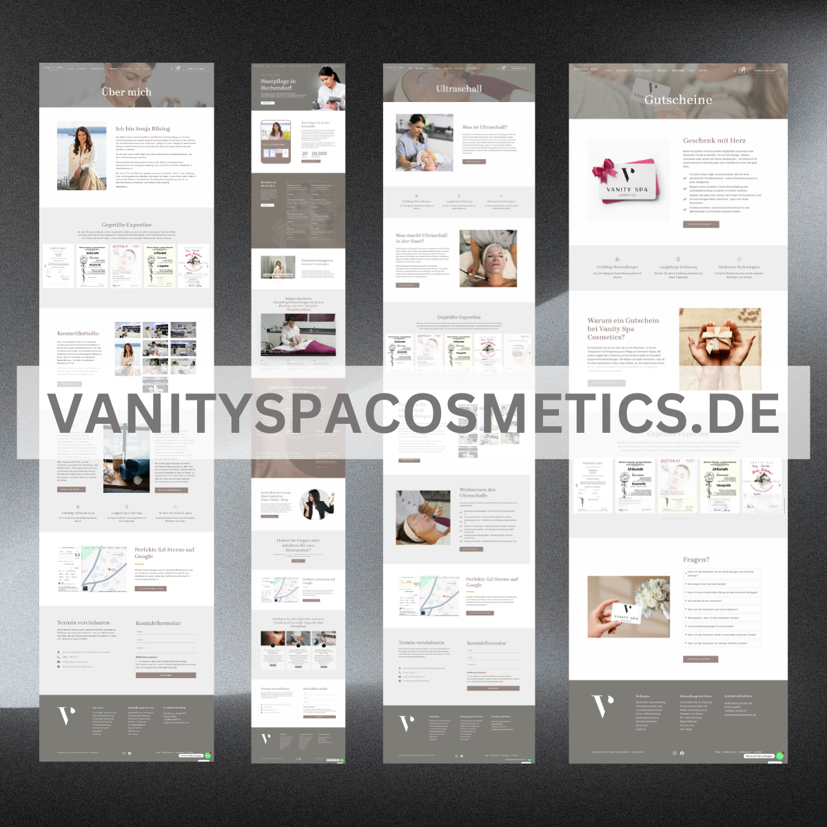 Screenshot: Website Vanity Spa Cosmetics – Kosmetik und Permanent Make-up